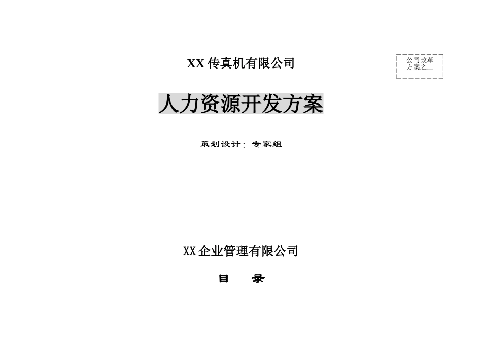 某某公司人力资源开发方案_第1页