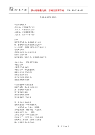 职业化精神和职业化能力