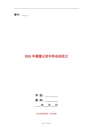 2024年摄像记者年终总结范文