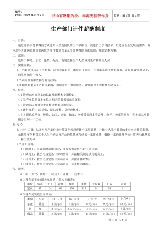 计件工资设计方案