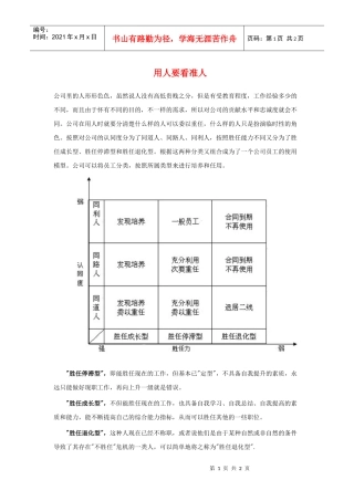 用人要看准人