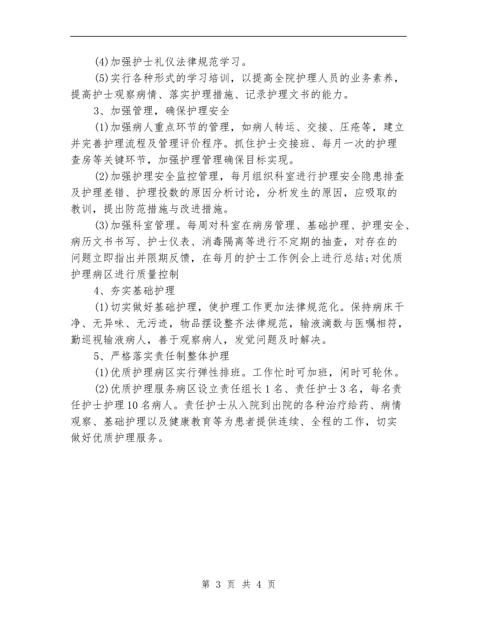 2024优质护理工作计划_第3页