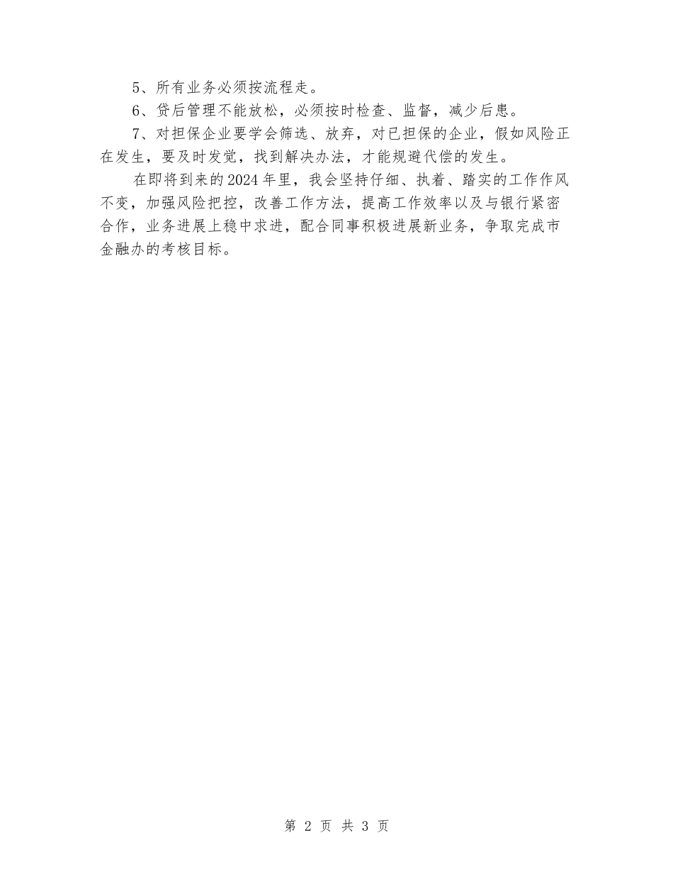 2024年担保公司客户经理个人总结_第2页