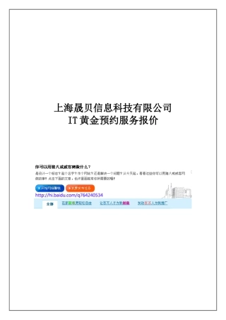IT外包服务报价模板