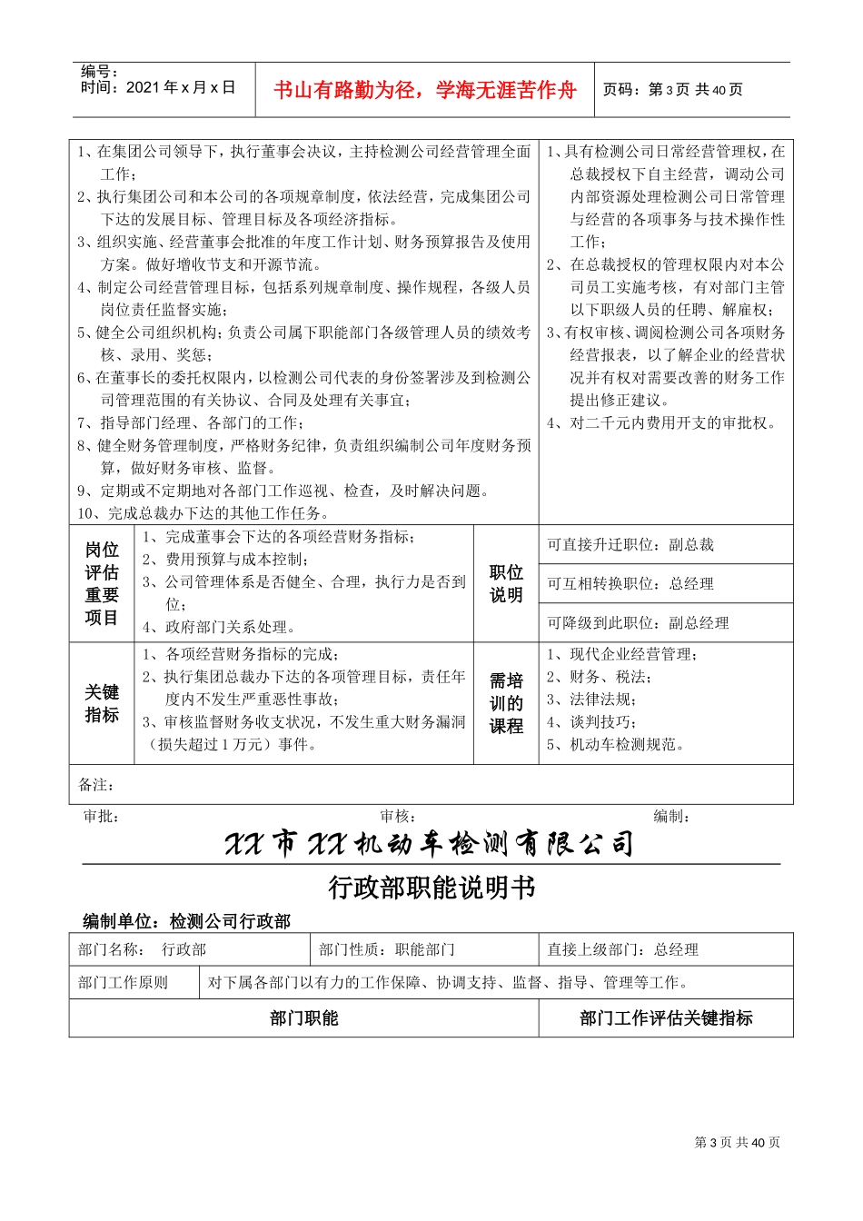 机动车(汽车)检测站岗位职责(DOC32页)_第3页
