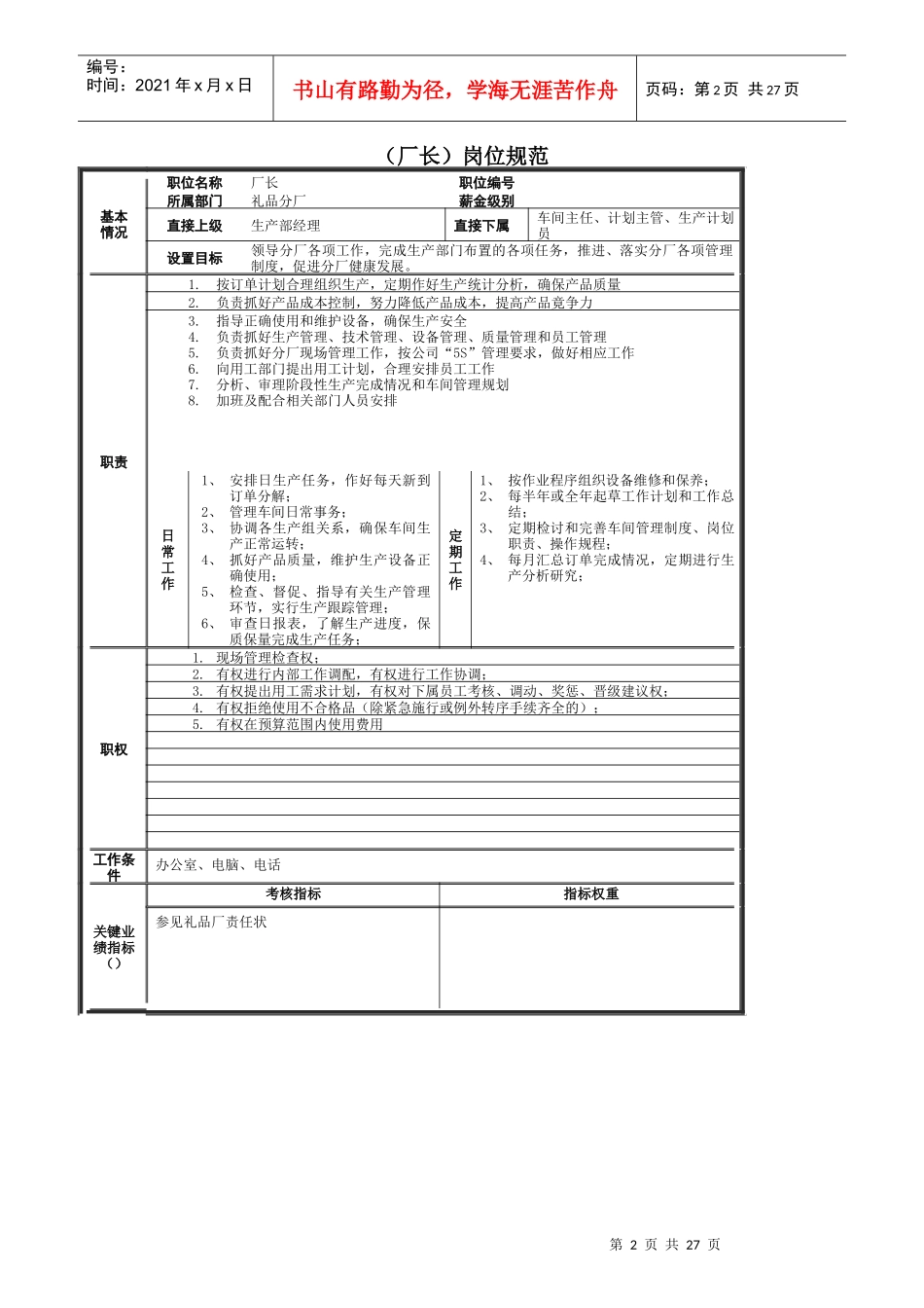 某礼品厂的岗位规范_第2页