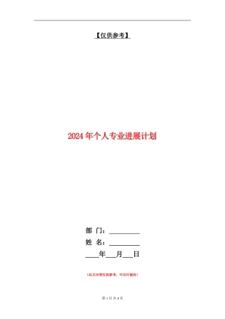 2024年个人专业发展计划