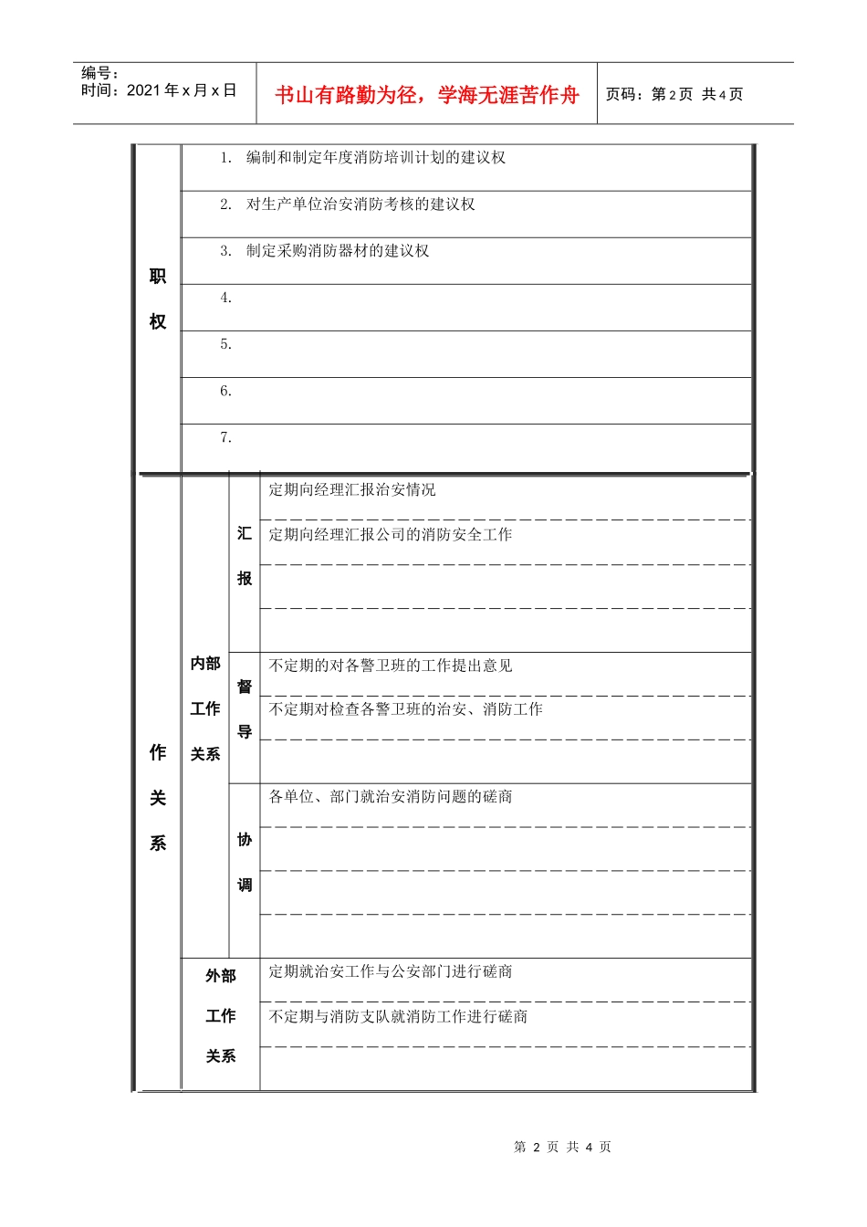 江动股份-经理助理职务说明书_第2页
