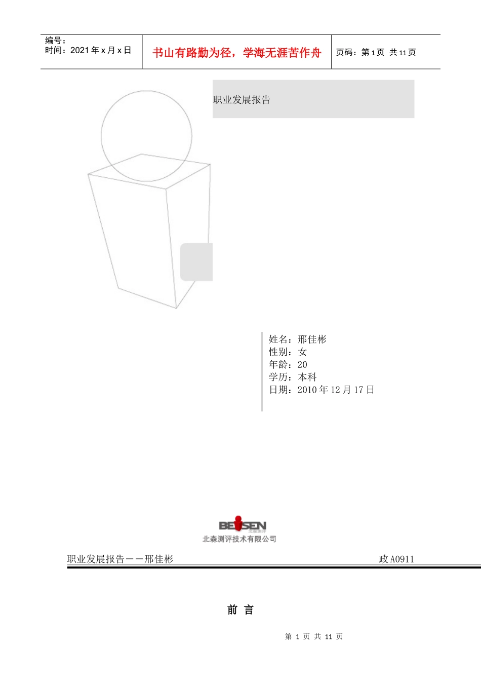 职业发展报告_第1页
