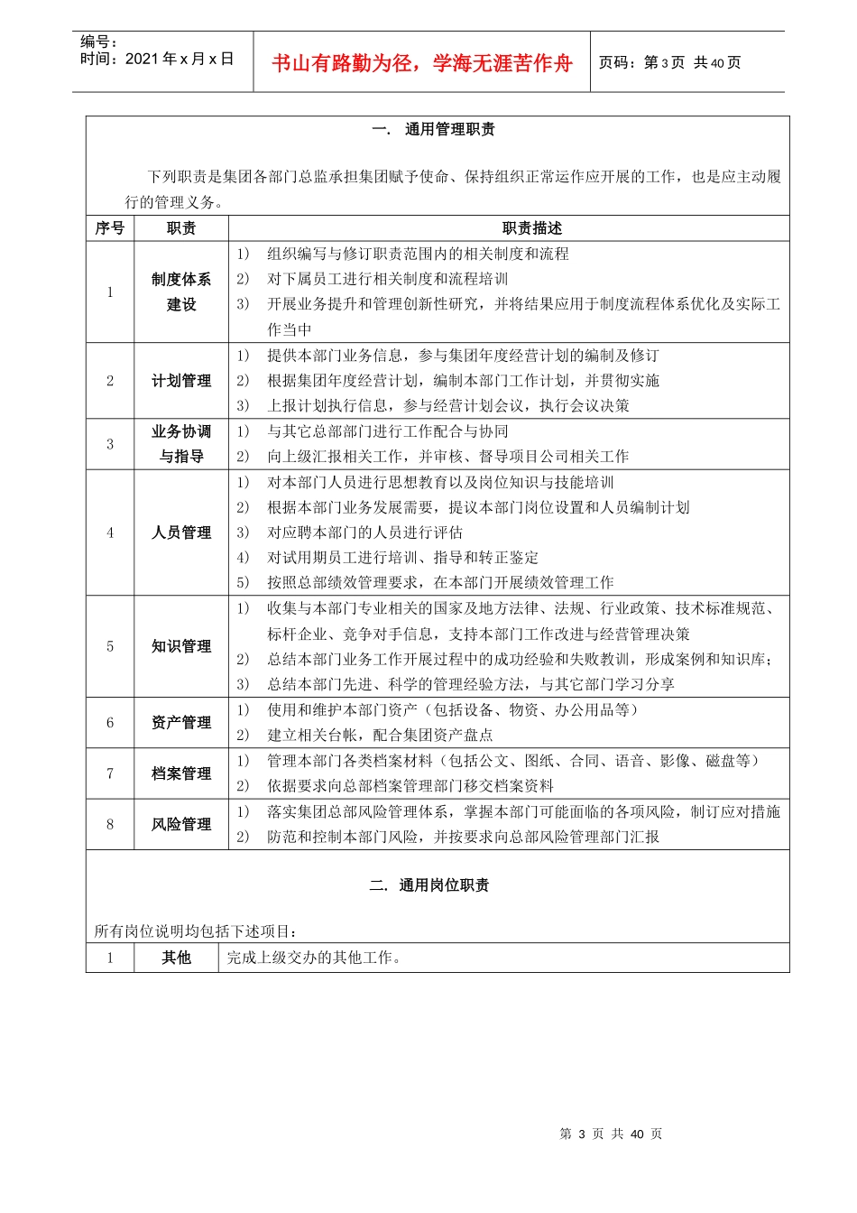 某集团总部岗位职责说明书_第3页