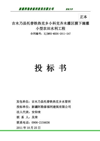 福利：吉木乃县农田水利工程