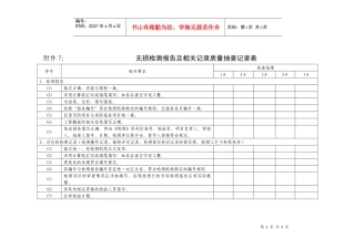 附件1：无损检测机构检测综合情况现场抽查考核记录表（一）