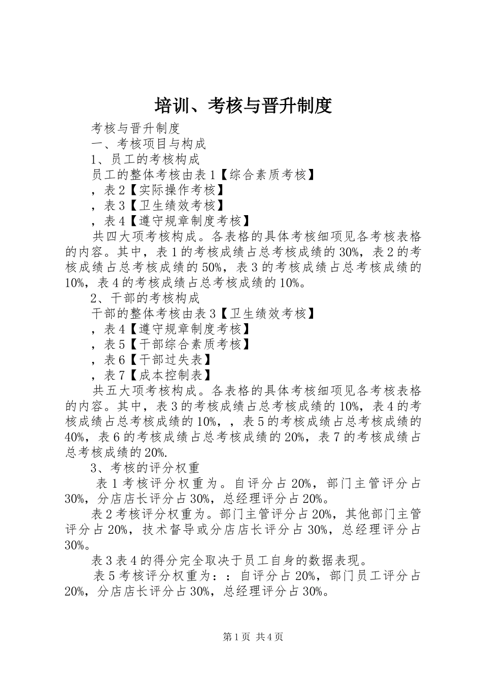 培训、考核与晋升规章制度 _第1页