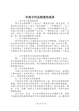 中西方代议规章制度的差异