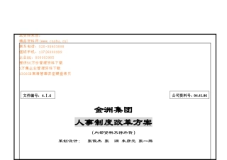 某某集团人事制度改革方案