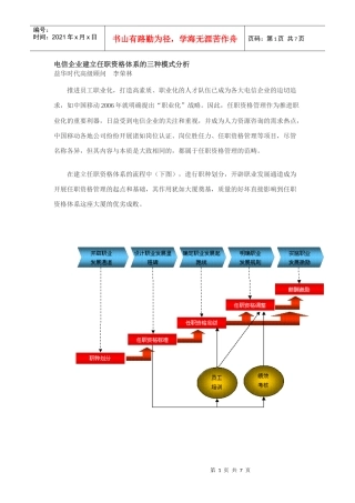 电信企业建立任职资格体系的三种模式分析