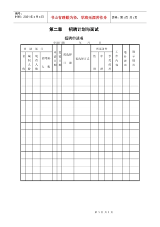 招聘计划与面试