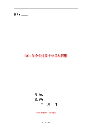 2024年企业发展十年总结回顾