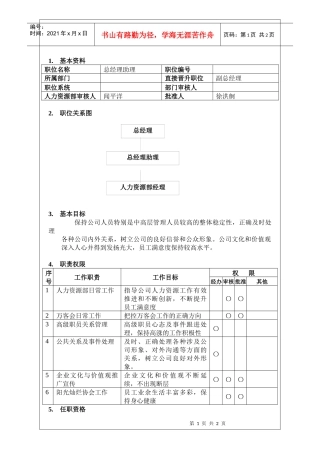 总助岗位说明