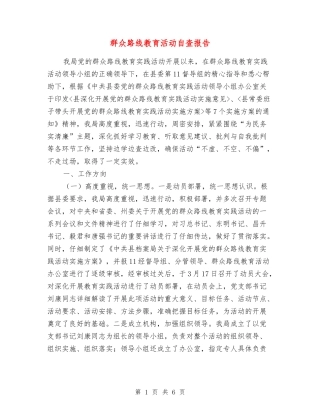 群众路线教育活动自查报告