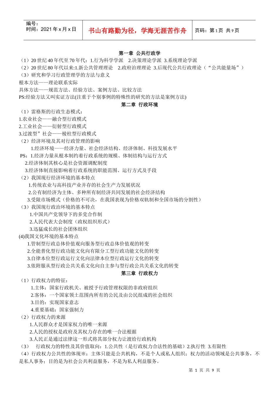 行政管理总结_第1页