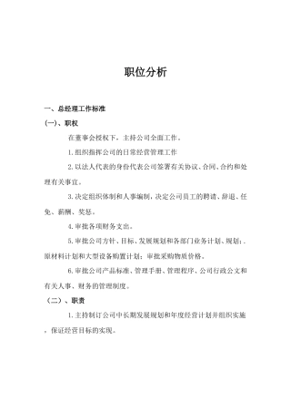 某某公司职位分析大全