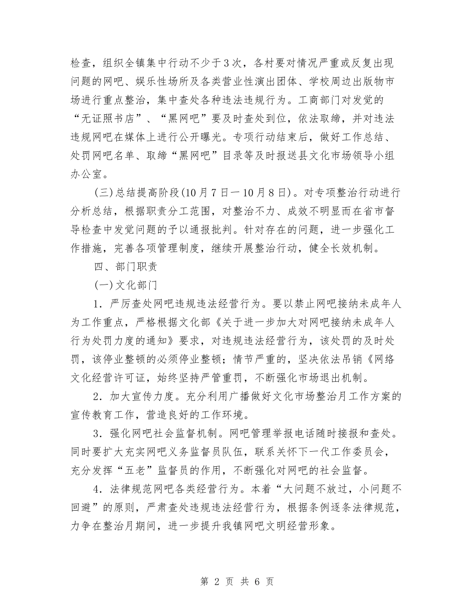 文化市场治理月行动方案_第2页