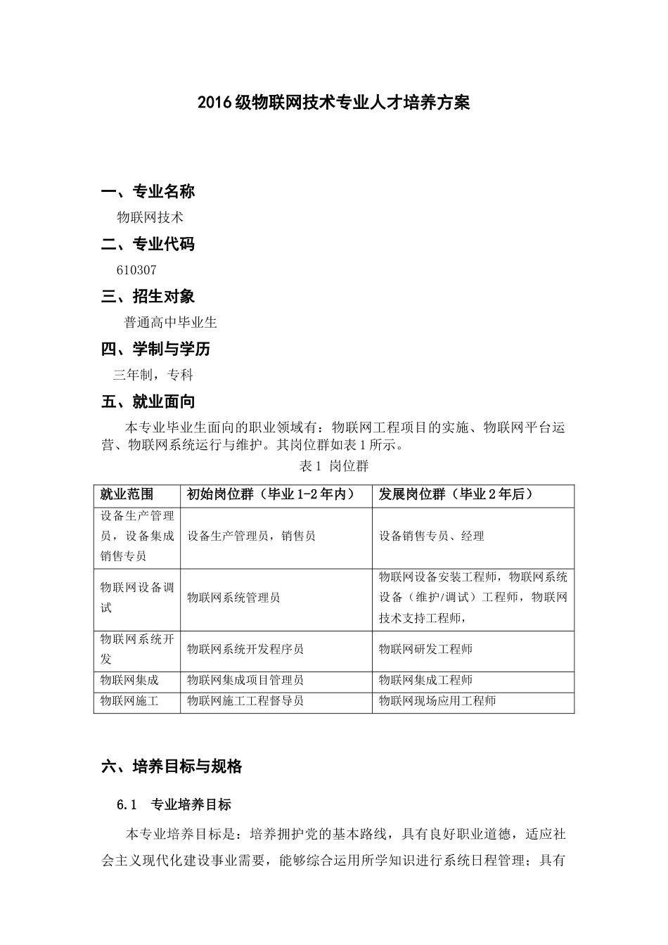 级物联网技术专业人才培养方案25_第1页