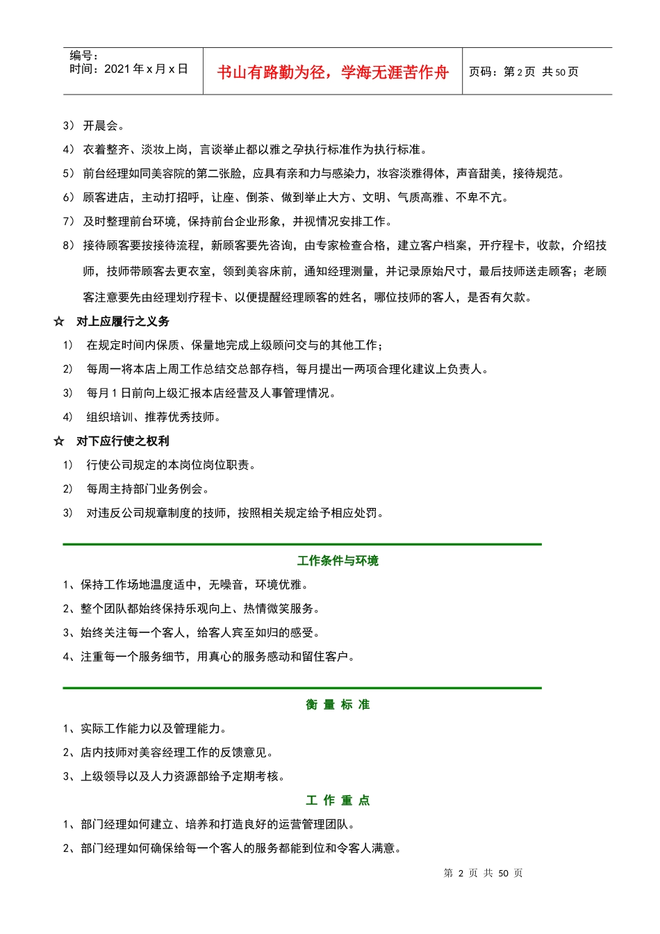 标准美容院岗位职责描述_第3页