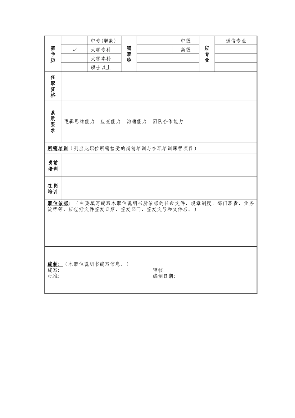 系统支撑岗位说明书_第2页