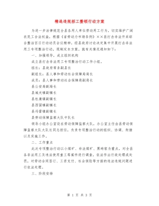 违规招工整顿行动方案
