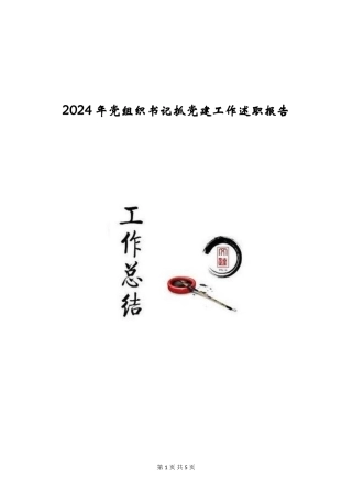 2024年党组织书记抓党建工作述职报告