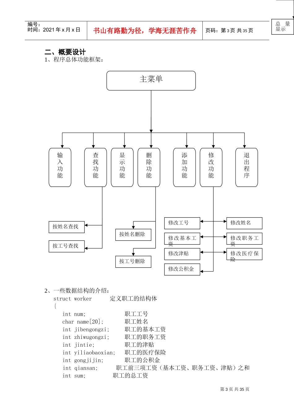 职工工资管理系统课程设计报告_第3页