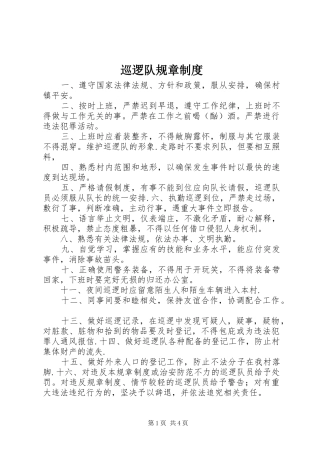 巡逻队规章规章制度