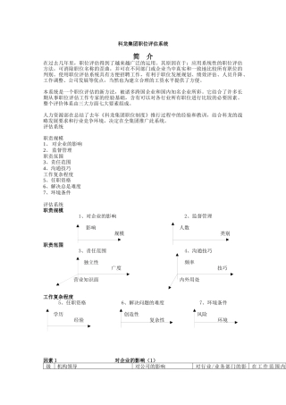科龙集团的职位评估系统