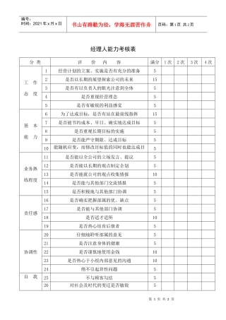 经理人能力考核表