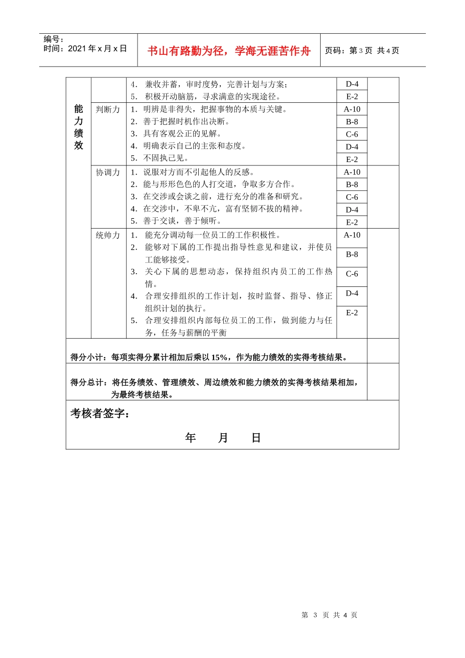 财务部-质管科长绩效考核指标(KPI)_第3页