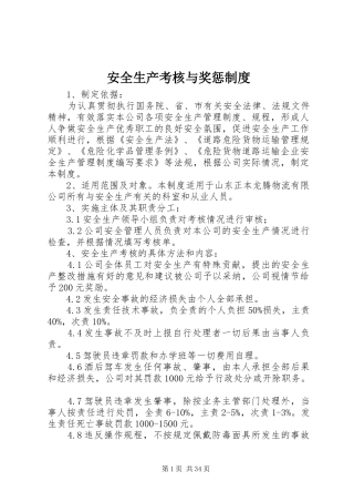 安全生产考核与奖惩规章制度 (2)