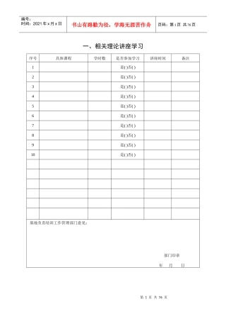 江苏省社区卫生机构全科医生转岗培训登记手册正文