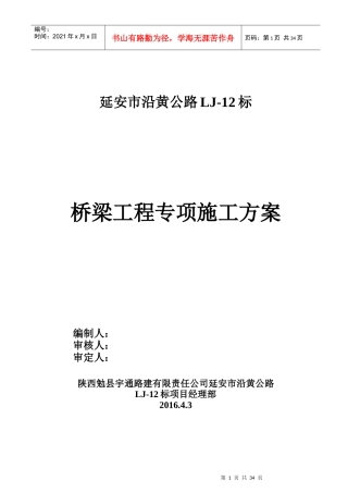 桥梁专项施工方案培训资料