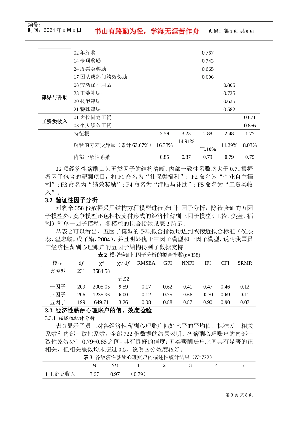 我国员工经济性薪酬心理账户的内隐结构研究_第3页
