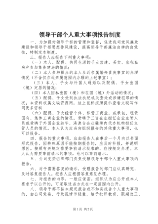 领导干部个人重大事项报告规章制度细则 (2)