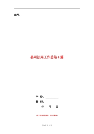 县司法局工作总结4篇