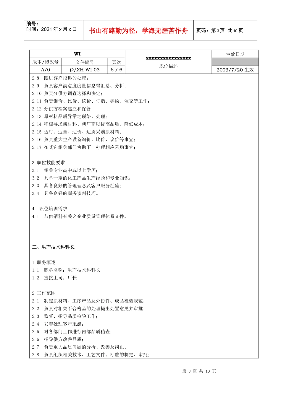 职位描述(岗位说明书) 第三步_第3页