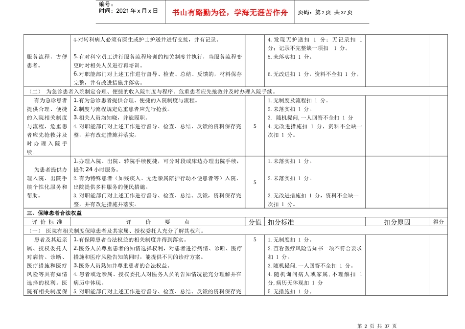 手术科室考核标准_第2页