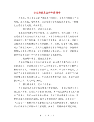 公安局信息公开年终报告