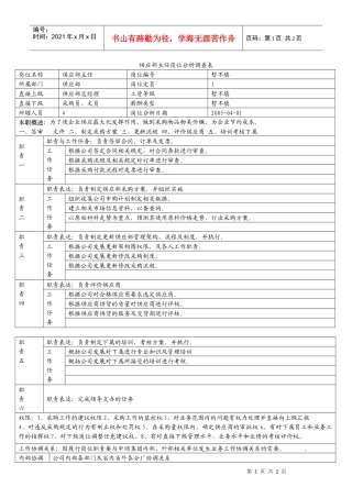 某咨询—广东中顺纸业供应部主任岗位分析调查表(永坚)