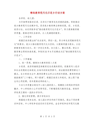 教育现代化示范乡行动方案