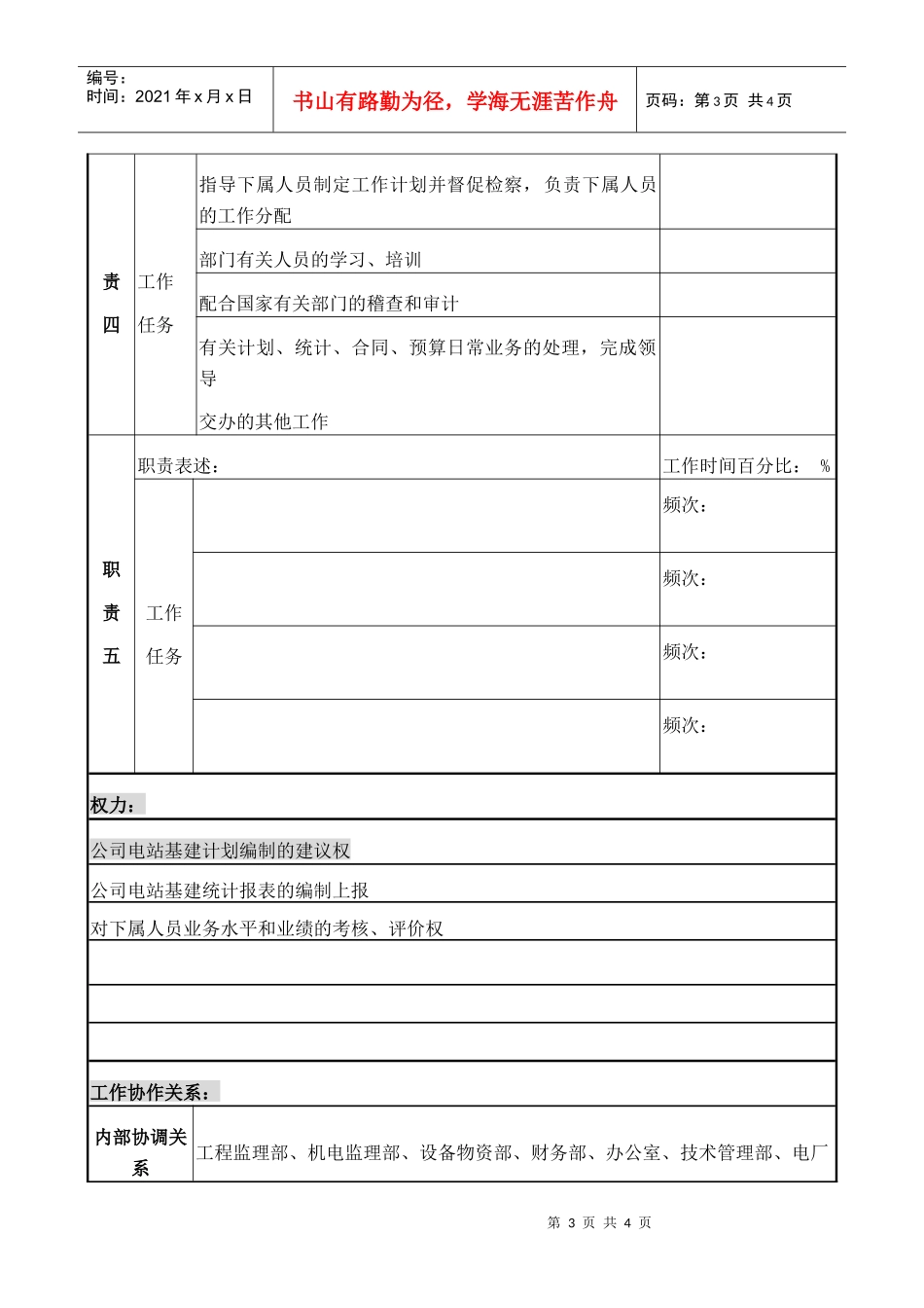 计划部副经理职务说明书_第3页