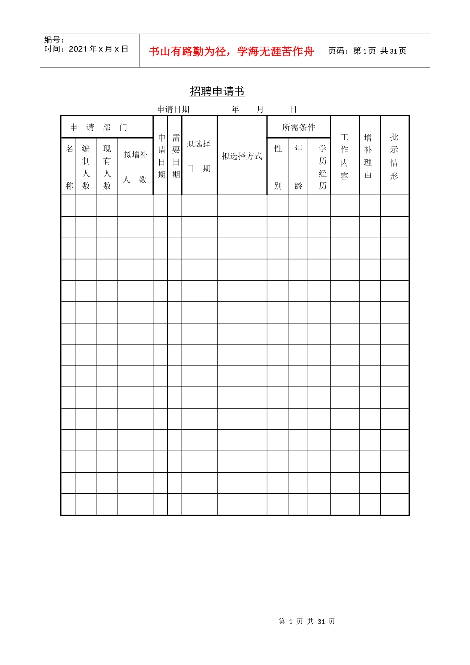 招聘、面试全套模板_第1页